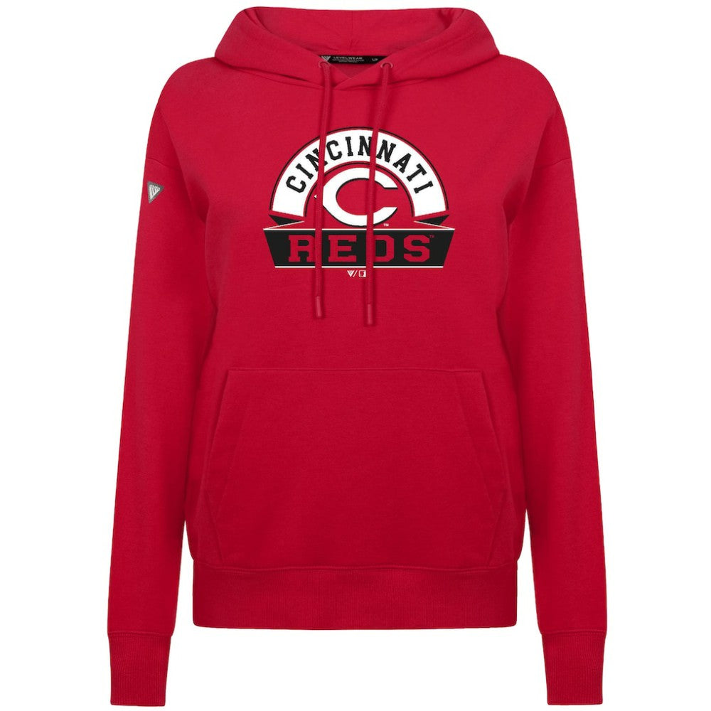Cincinnati Reds Levelwear Women's Adorn Banner Arch Hoodie Outlet