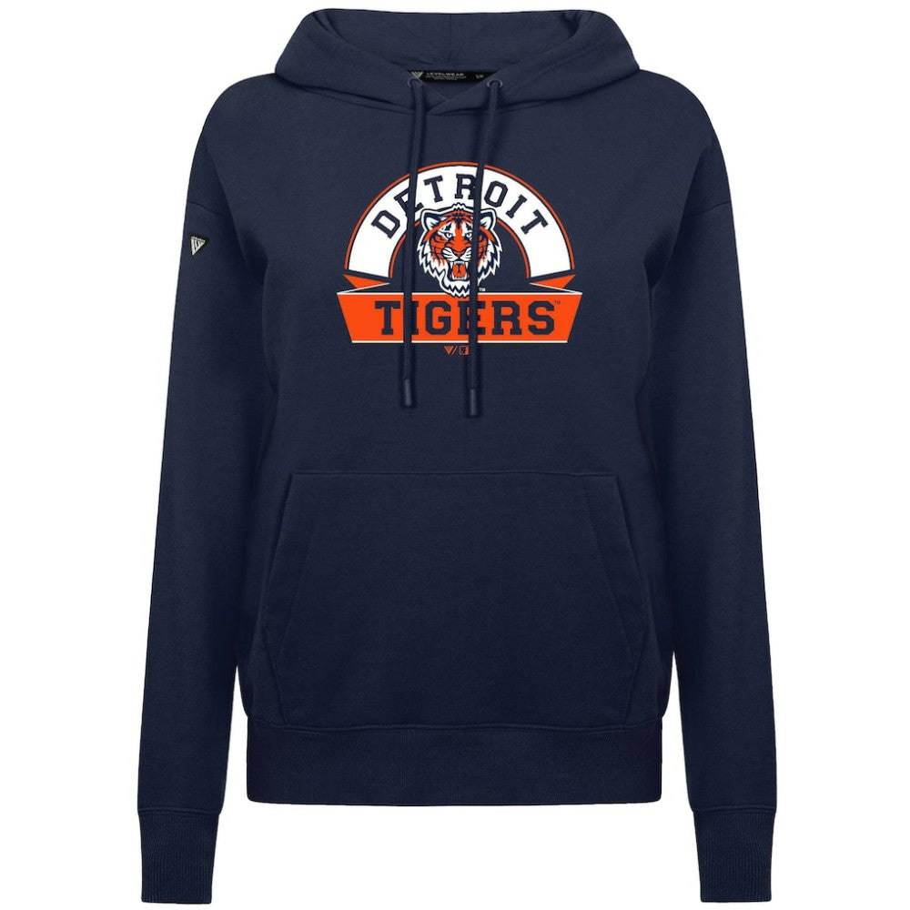 Detroit Tigers Levelwear Women's Adorn Banner Arch Hoodie Outlet