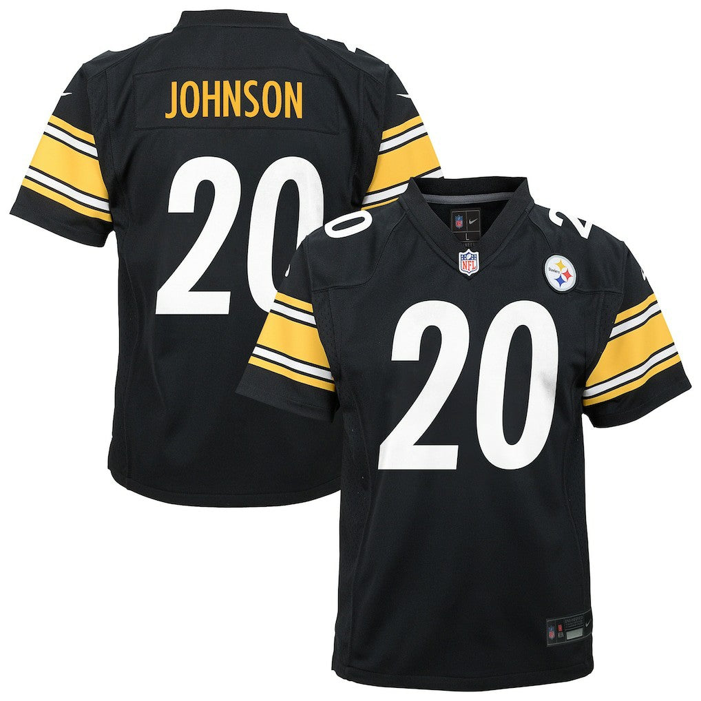 Kaleb Johnson Pittsburgh Steelers Youth Team Game Jersey - Black - Nike