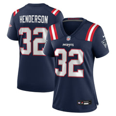 TreVeyon Henderson New England Patriots Women's Game Jersey - Navy - Nike