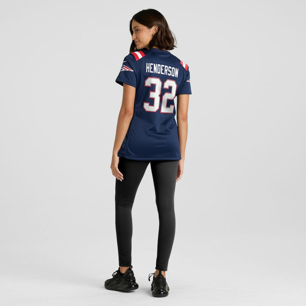 TreVeyon Henderson New England Patriots Women's Game Jersey - Navy - Nike