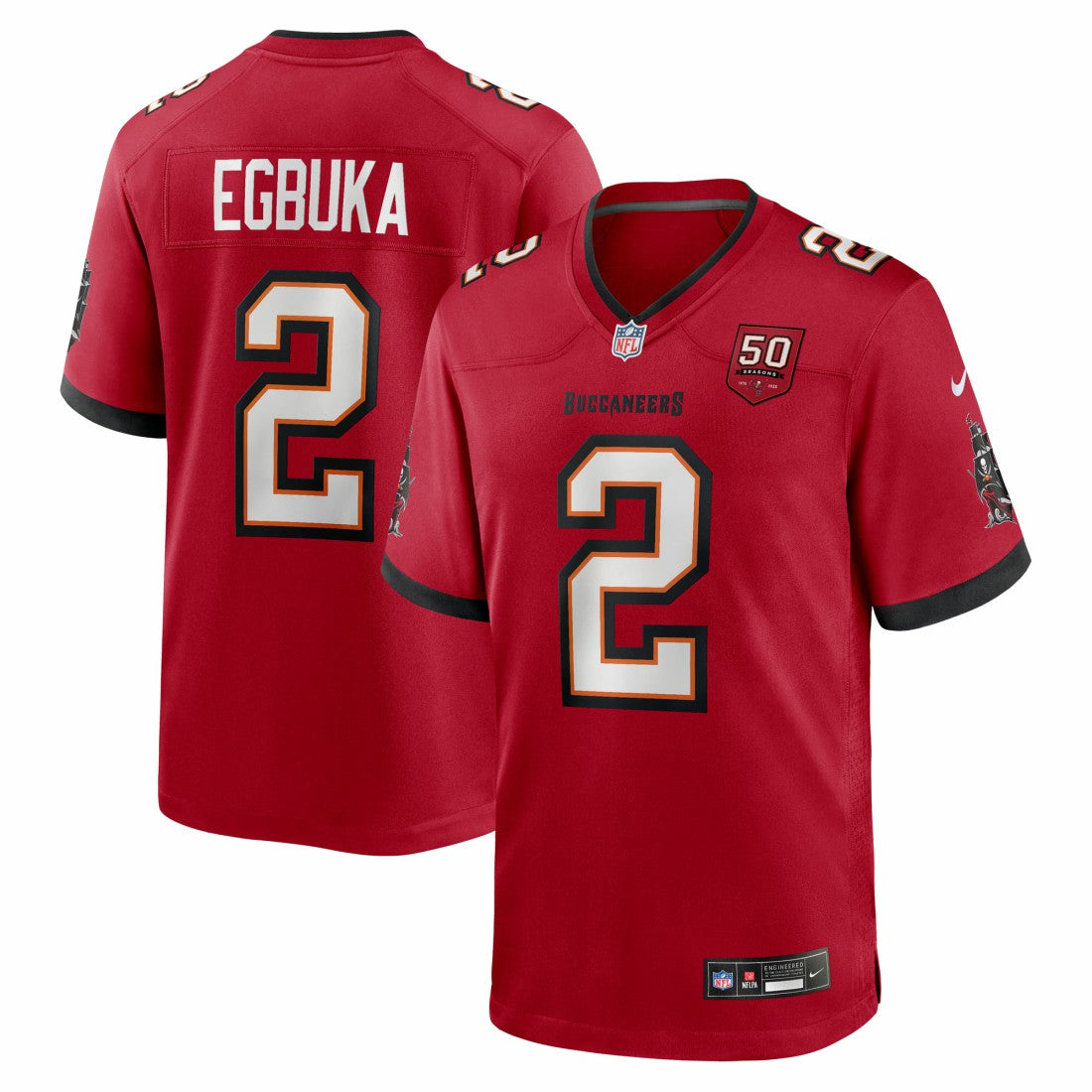 Emeka Egbuka Tampa Bay Buccaneers Team 50th Season Game Jersey - Red - Nike
