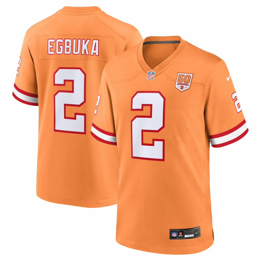 Emeka Egbuka Tampa Bay Buccaneers Alternate 2 50th Season Game Jersey - Creamsicle - Nike