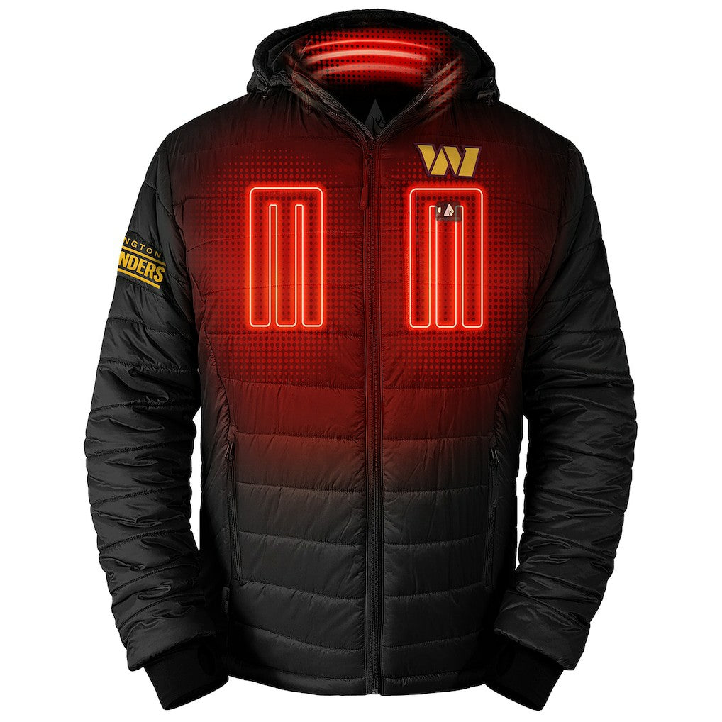 Washington Commanders ActionHeat 5V Battery Heated Full-Zip Hoodie Puffer Jacket - Black - NFL