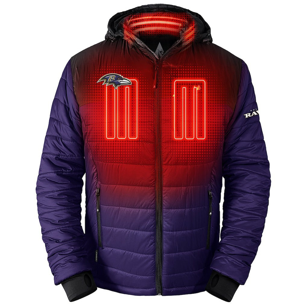 Baltimore Ravens ActionHeat 5V Battery Heated Full-Zip Hoodie Puffer Jacket - Purple - NFL