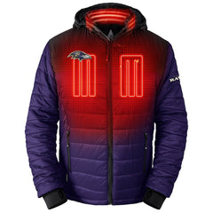 Baltimore Ravens ActionHeat 5V Battery Heated Full-Zip Hoodie Puffer Jacket - Purple - NFL