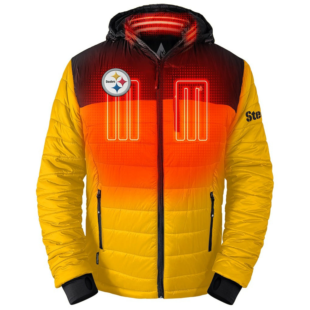 Pittsburgh Steelers ActionHeat 5V Battery Heated Colorblock Full-Zip Puffer Jacket - Black/Gold - NFL