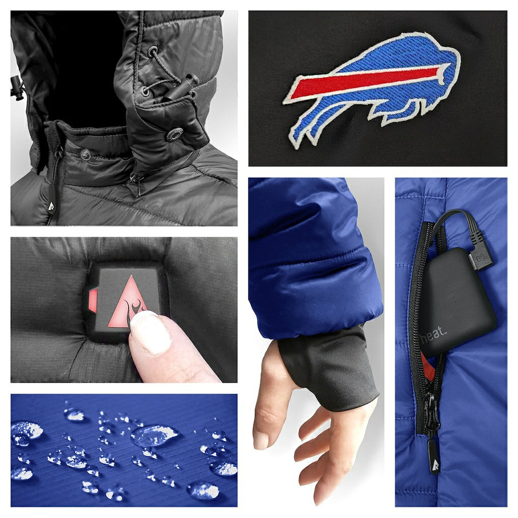 Buffalo Bills ActionHeat 5V Battery Heated Colorblock Full-Zip Puffer Jacket - Black/Royal - NFL