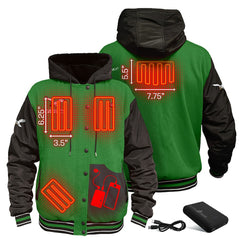 Philadelphia Eagles ActionHeat 5V Battery Heated Full-Snap Varsity Jacket - Kelly Green/Black - NFL