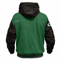 Green Bay Packers ActionHeat 5V Battery Heated Full-Snap Varsity Jacket - Green/Black - NFL