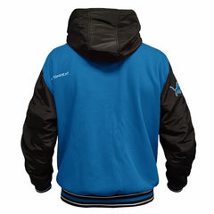 Detroit Lions ActionHeat 5V Battery Heated Full-Snap Varsity Jacket - Blue/Black - NFL