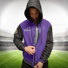 Minnesota Vikings ActionHeat 5V Battery Heated Full-Snap Varsity Jacket - Purple/Black - NFL