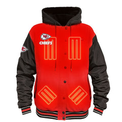 Kansas City Chiefs ActionHeat 5V Battery Heated Full-Snap Varsity Jacket - Red/Black - NFL