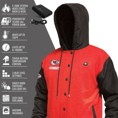 Kansas City Chiefs ActionHeat 5V Battery Heated Full-Snap Varsity Jacket - Red/Black - NFL