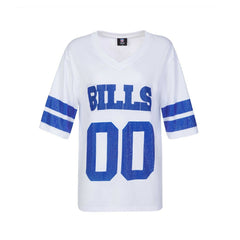 Buffalo Bills Cuce Women's Rhinestone V-Neck Tunic - White - NFL