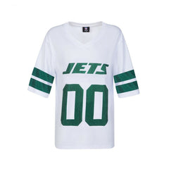 New York Jets Cuce Women's Rhinestone V-Neck Tunic - White - NFL