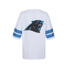 Carolina Panthers Cuce Women's Rhinestone V-Neck Tunic - White - NFL