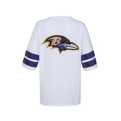 Baltimore Ravens Cuce Women's Rhinestone V-Neck Tunic - White - NFL