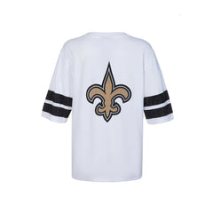 New Orleans Saints Cuce Women's Rhinestone V-Neck Tunic - White - NFL