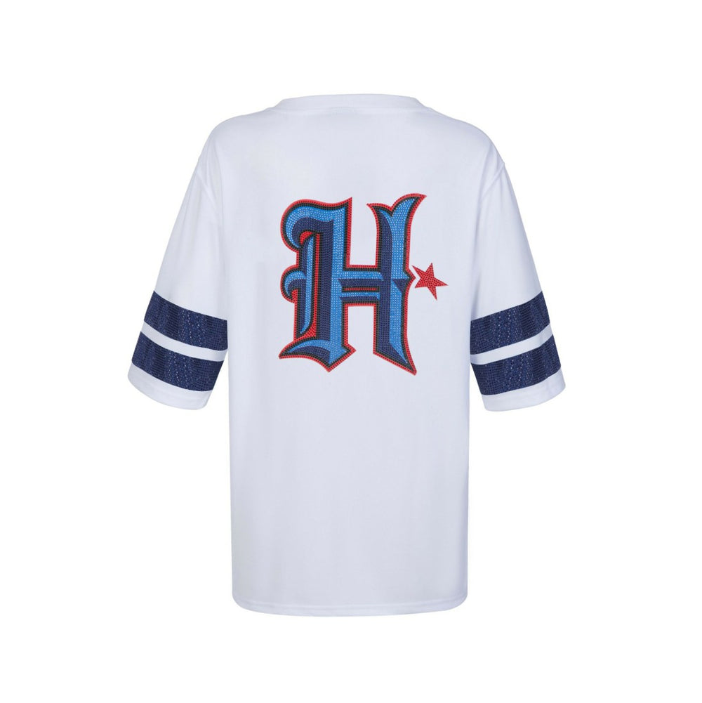 Houston Texans Cuce Women's Rhinestone V-Neck Tunic - White - NFL