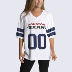 Houston Texans Cuce Women's Rhinestone V-Neck Tunic - White - NFL