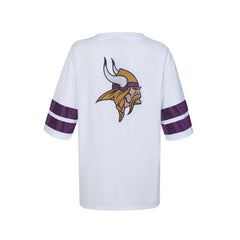 Minnesota Vikings Cuce Women's Rhinestone V-Neck Tunic - White - NFL