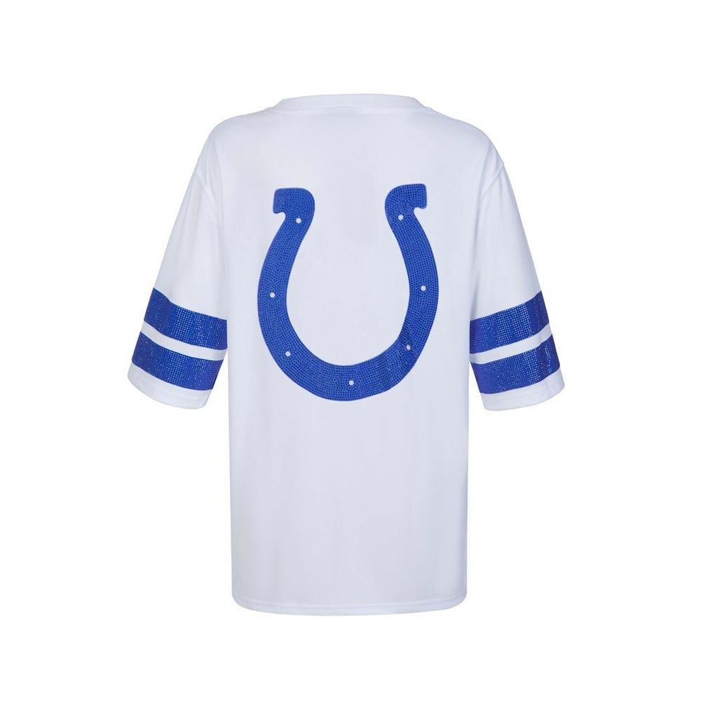 Indianapolis Colts Cuce Women's Rhinestone V-Neck Tunic - White - NFL