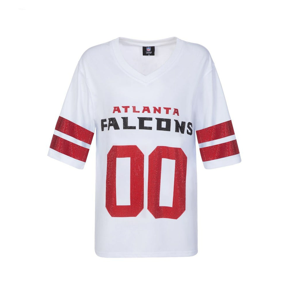 Atlanta Falcons Cuce Women's Rhinestone V-Neck Tunic - White - NFL