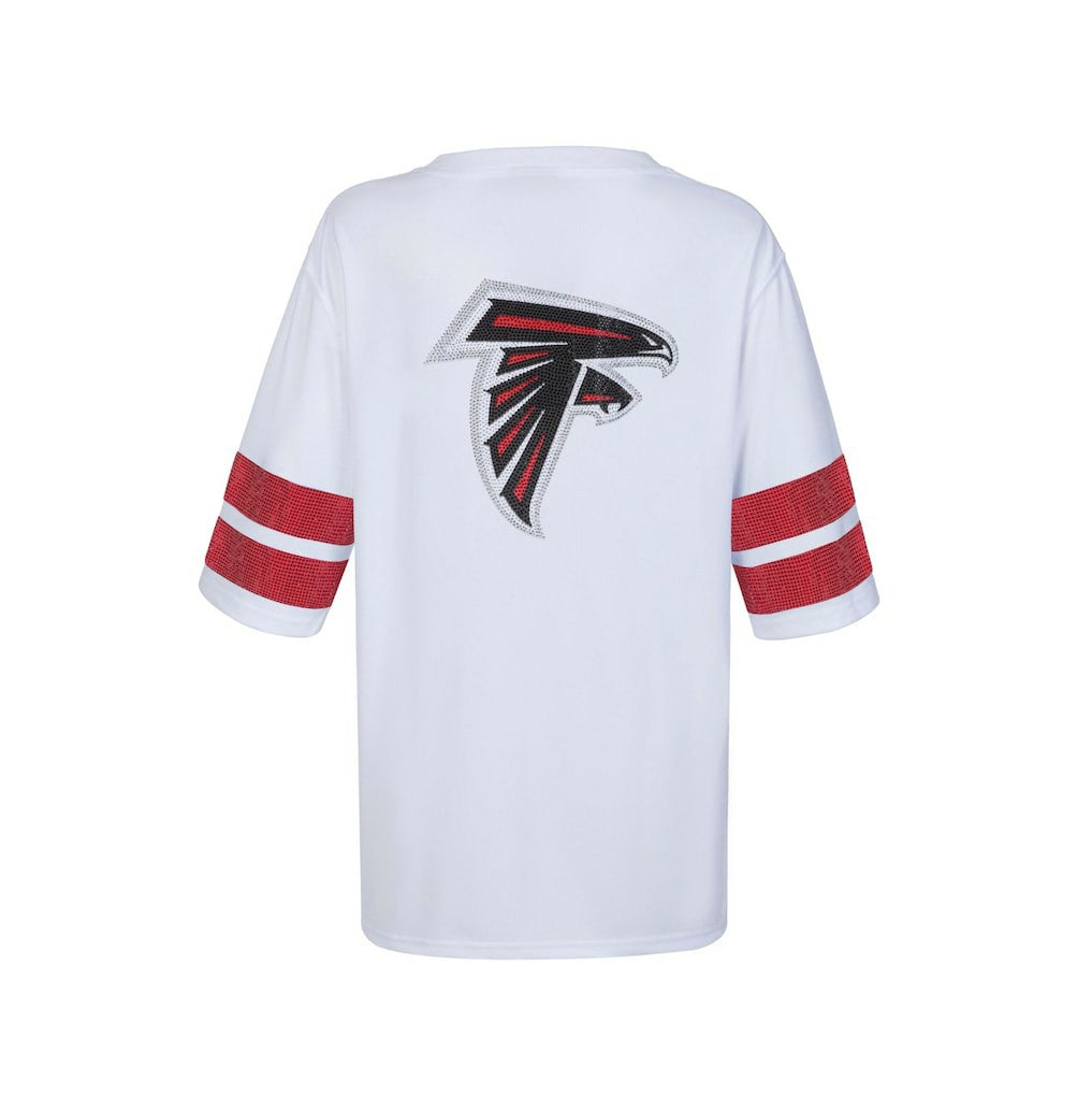 Atlanta Falcons Cuce Women's Rhinestone V-Neck Tunic - White - NFL