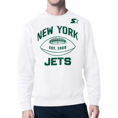 New York Jets Starter Green and White Forever Fleece Sweatshirt - White - NFL