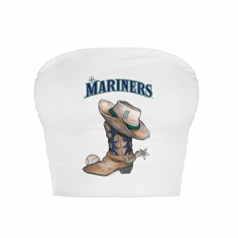 Seattle Mariners Tiny Turnip Women's Cowboy Boot Crop Tube Top Outlet