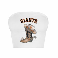 San Francisco Giants Tiny Turnip Women's Cowboy Boot Crop Tube Top Outlet