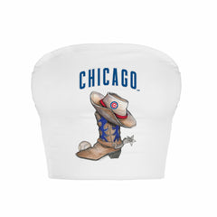 Chicago Cubs Tiny Turnip Women's Cowboy Boot Crop Tube Top Sale