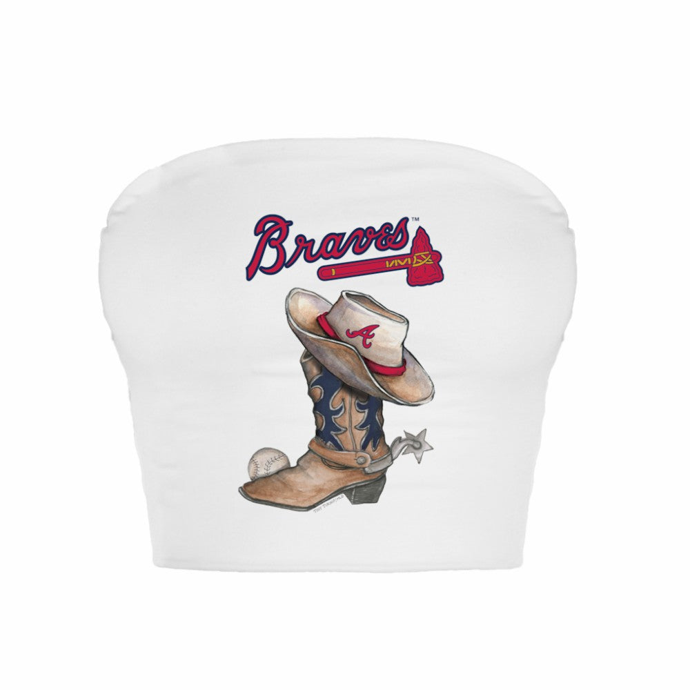 Atlanta Braves Tiny Turnip Women's Cowboy Boot Crop Tube Top Sale