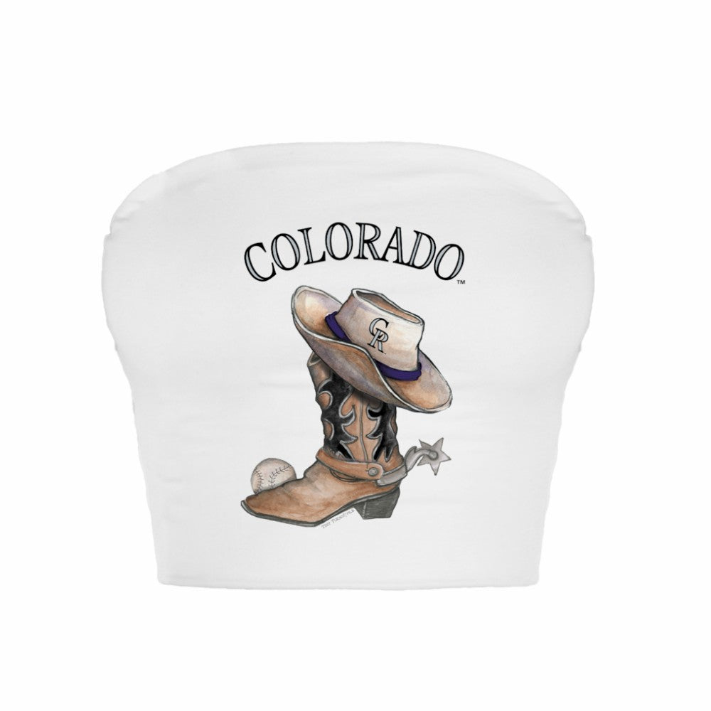 Colorado Rockies Tiny Turnip Women's Cowboy Boot Crop Tube Top Discount