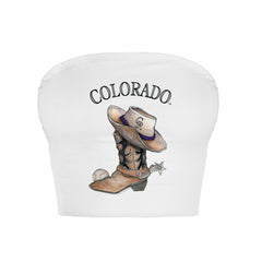 Colorado Rockies Tiny Turnip Women's Cowboy Boot Crop Tube Top Discount