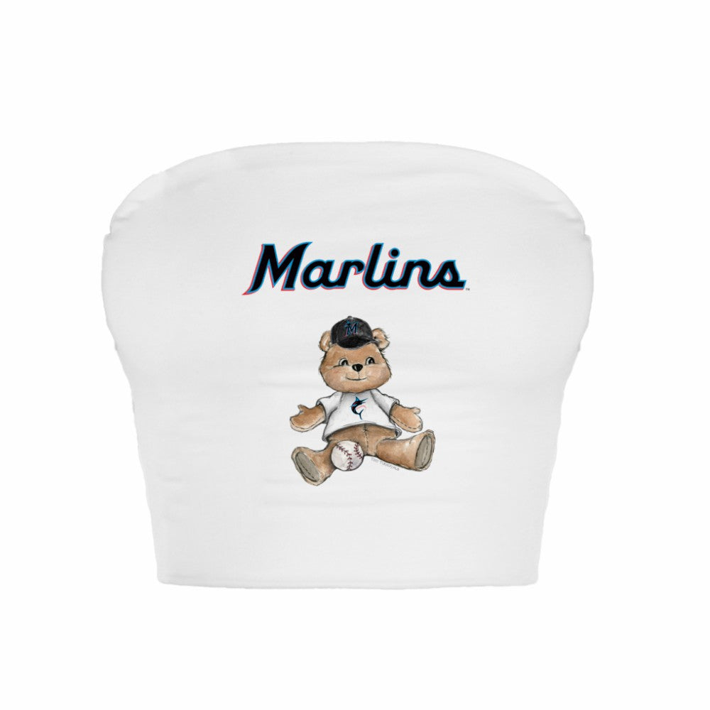 Miami Marlins Tiny Turnip Women's Teddy Bear Crop Tube Top Outlet