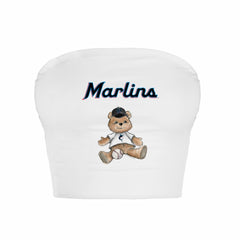 Miami Marlins Tiny Turnip Women's Teddy Bear Crop Tube Top Outlet