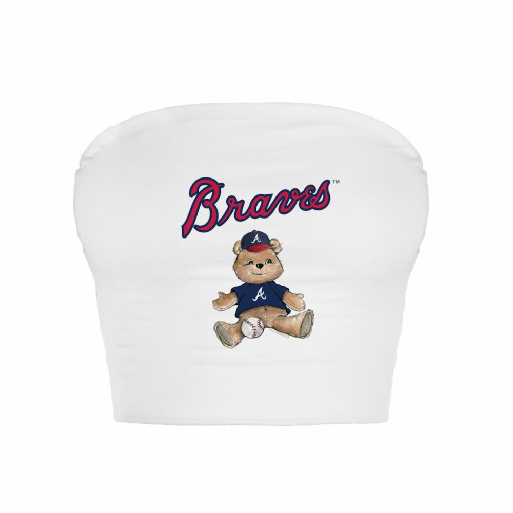 Atlanta Braves Tiny Turnip Women's Teddy Bear Crop Tube Top Discount