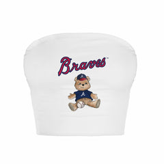 Atlanta Braves Tiny Turnip Women's Teddy Bear Crop Tube Top Discount