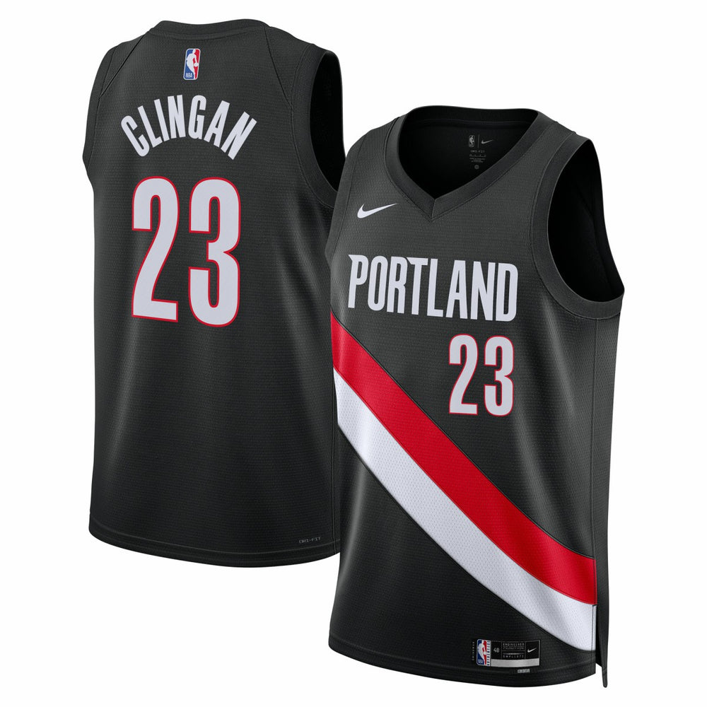 Nike Donovan Clingan Portland Trail Blazers Unisex Swingman Jersey Icon Edition Black