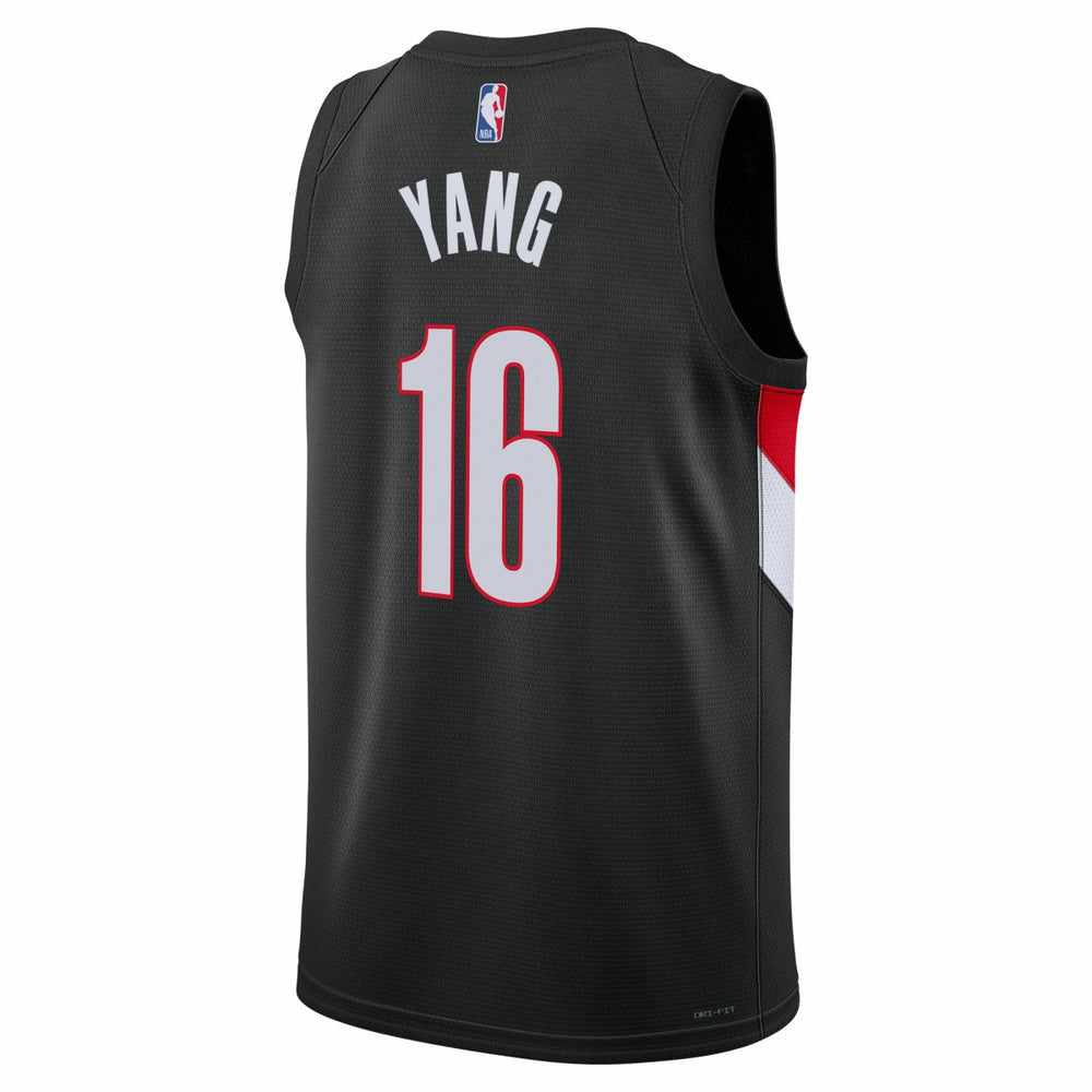 Nike Yang Hansen Portland Trail Blazers Unisex Swingman Jersey Icon Edition Black