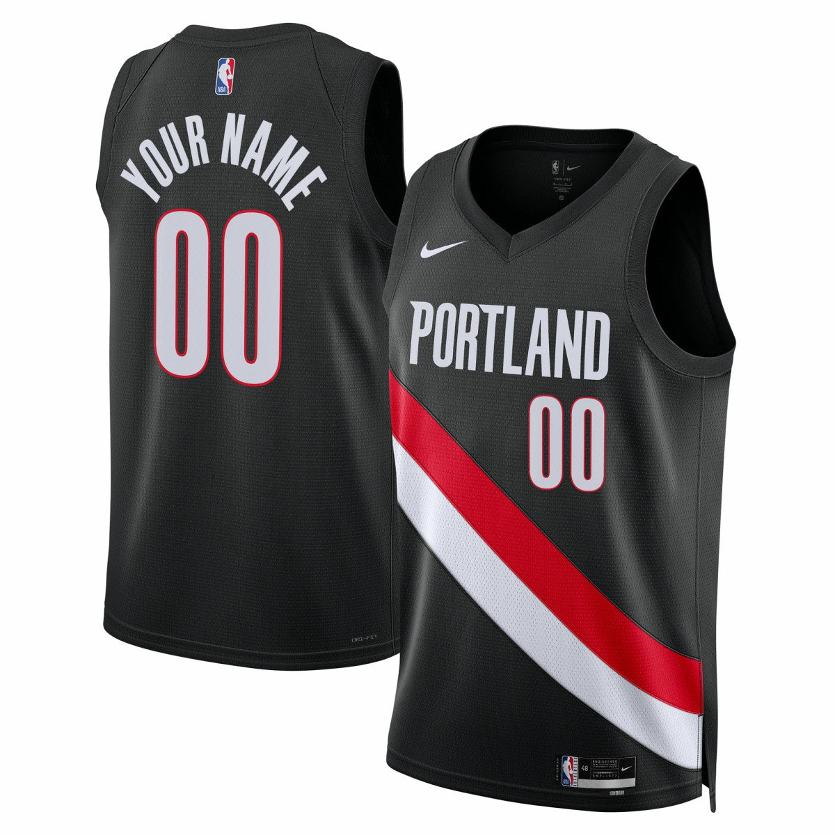Nike Portland Trail Blazers Unisex Swingman Custom Jersey Icon Edition Black