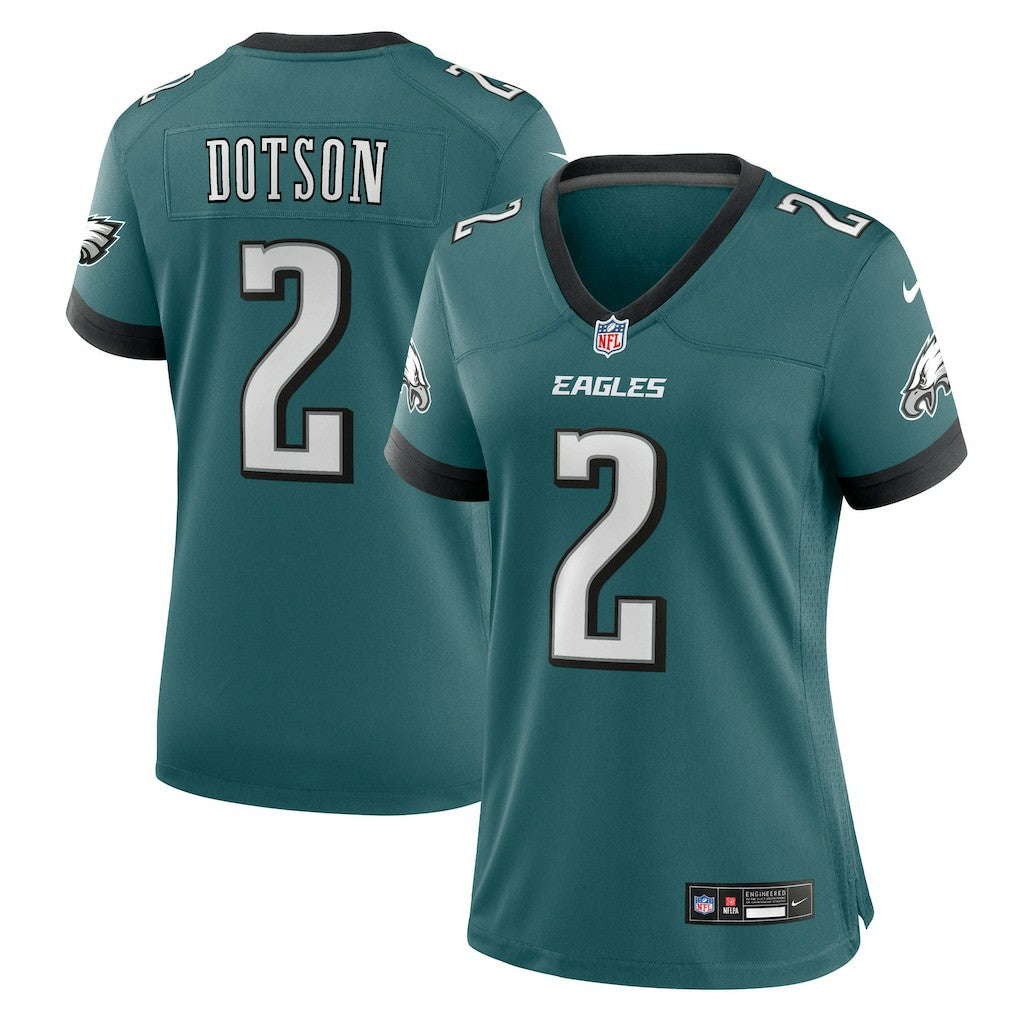 Jahan Dotson Philadelphia Eagles Women's Team Game Jersey - Midnight Green - Nike