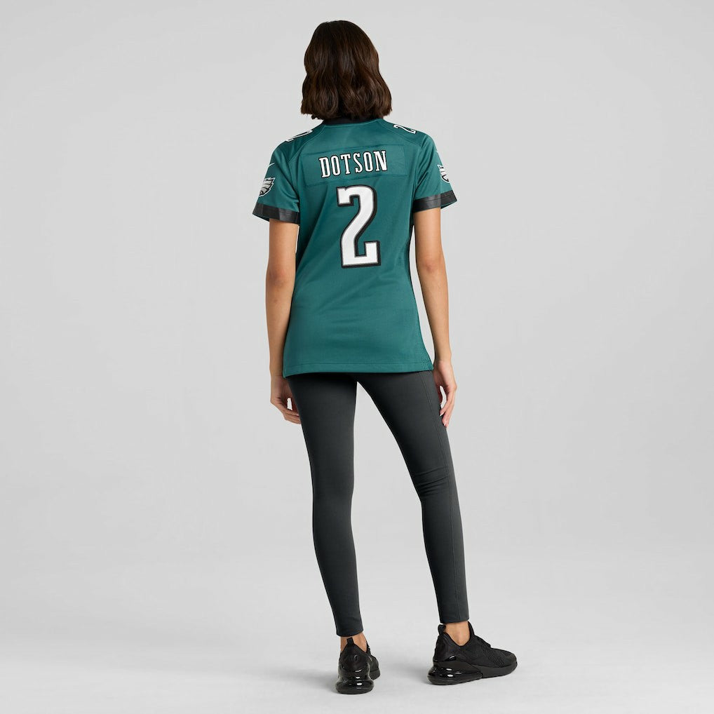 Jahan Dotson Philadelphia Eagles Women's Team Game Jersey - Midnight Green - Nike