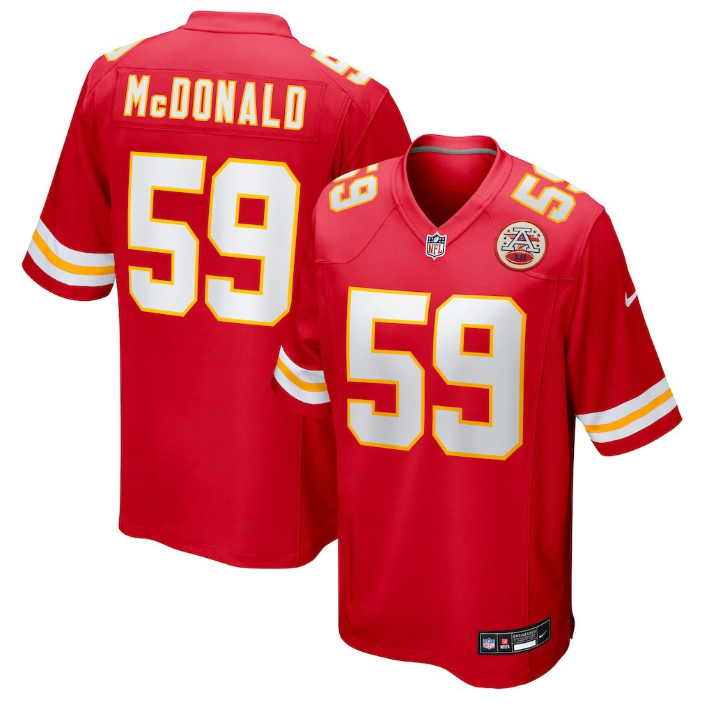 Cooper McDonald Kansas City Chiefs Team Game Jersey - Red - Nike