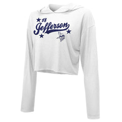 Justin Jefferson Minnesota Vikings Majestic Threads Women's Glitter Wordmark Hoodie - White - NFL