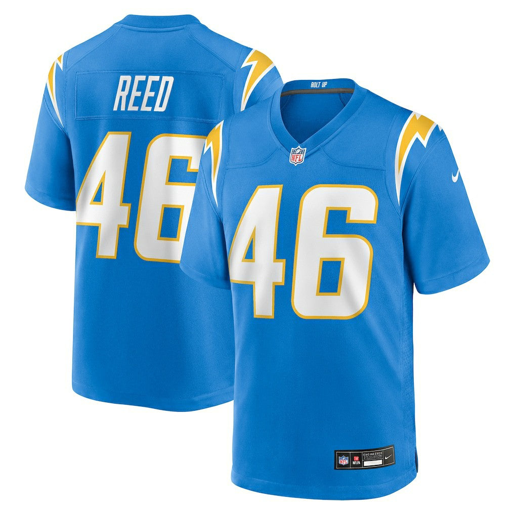 Nikko Reed Los Angeles Chargers Team Game Jersey - Powder Blue - Nike