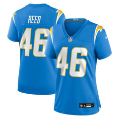 Nikko Reed Los Angeles Chargers Women's Team Game Jersey - Powder Blue - Nike