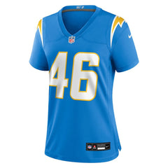 Nikko Reed Los Angeles Chargers Women's Team Game Jersey - Powder Blue - Nike